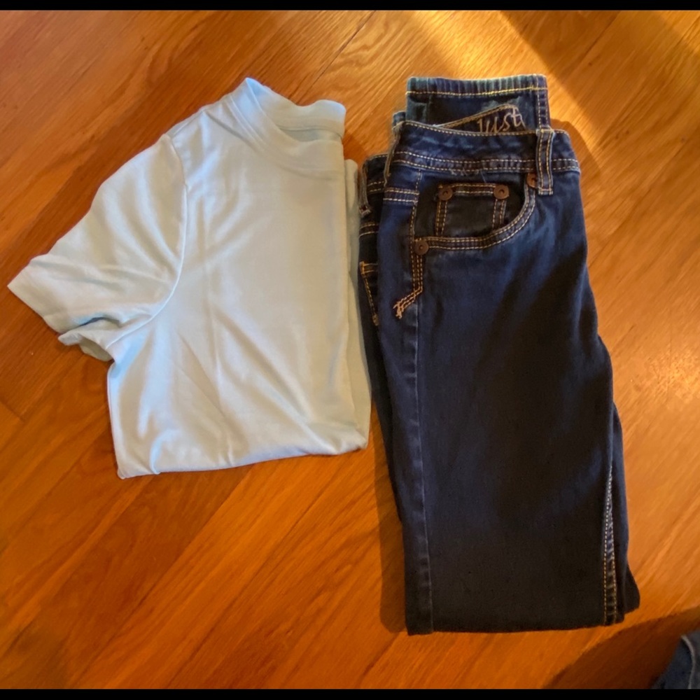 Justice jeans 10 Regular EUC free new shirt
